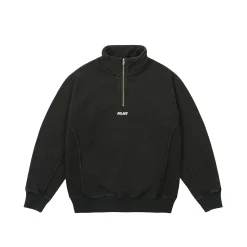 1/4 ZIP WASH OUT FUNNEL BLACK