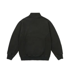 1/4 ZIP WASH OUT FUNNEL BLACK