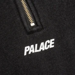 1/4 ZIP WASH OUT FUNNEL BLACK