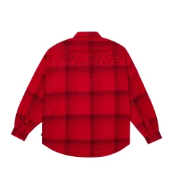 BRUSHED FLANNEL DROP SHOULDER SHIRT RED