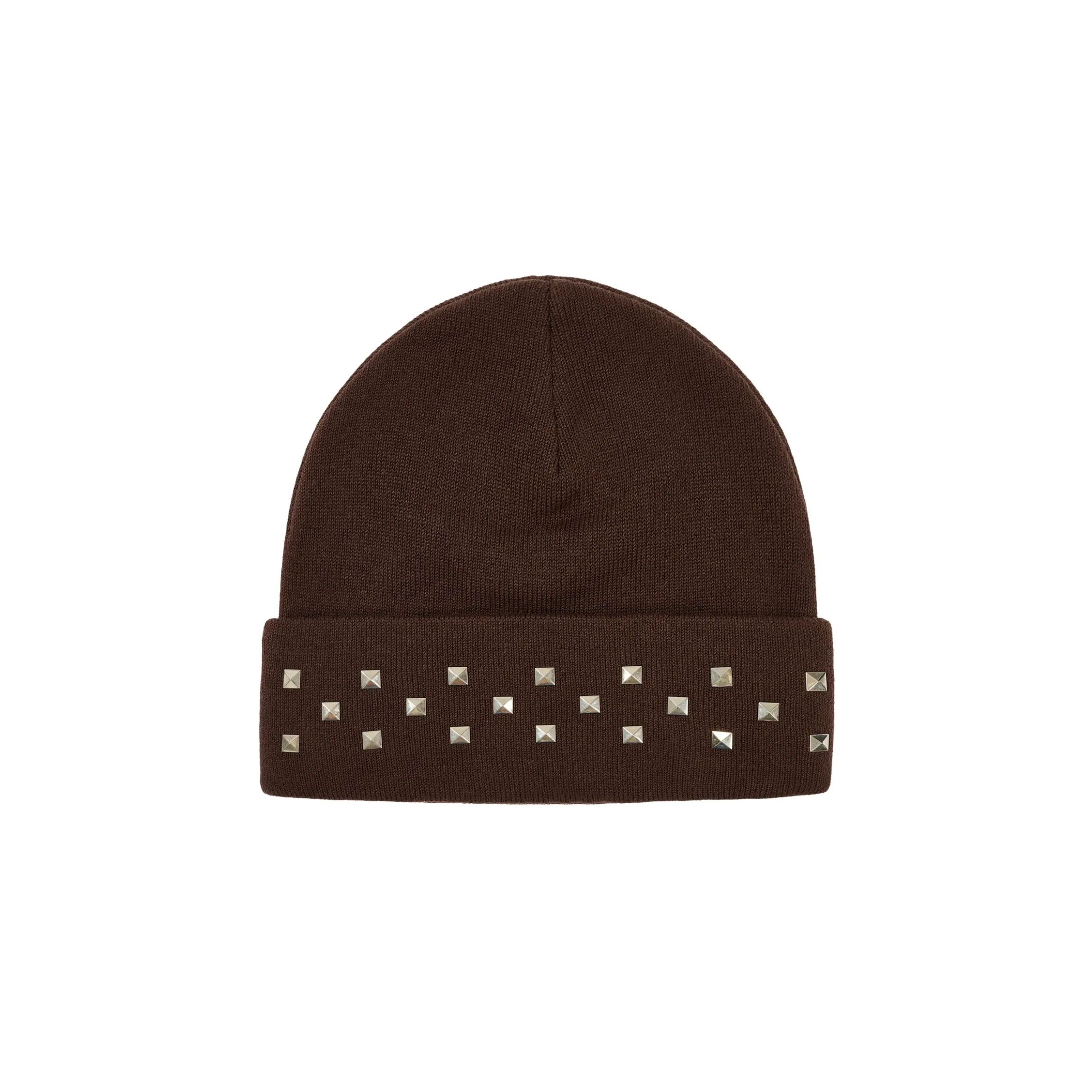 EMOTIONAL STUDDED BEANIE BROWN