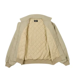 FLORAL CANVAS BOMBER JACKET STONEY GREY