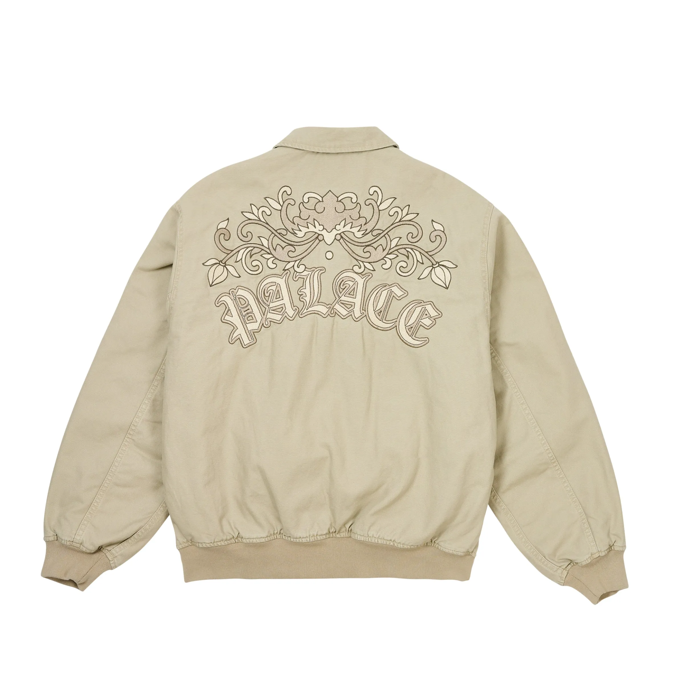 FLORAL CANVAS BOMBER JACKET STONEY GREY