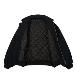 FLORAL CANVAS BOMBER JACKET BLACK