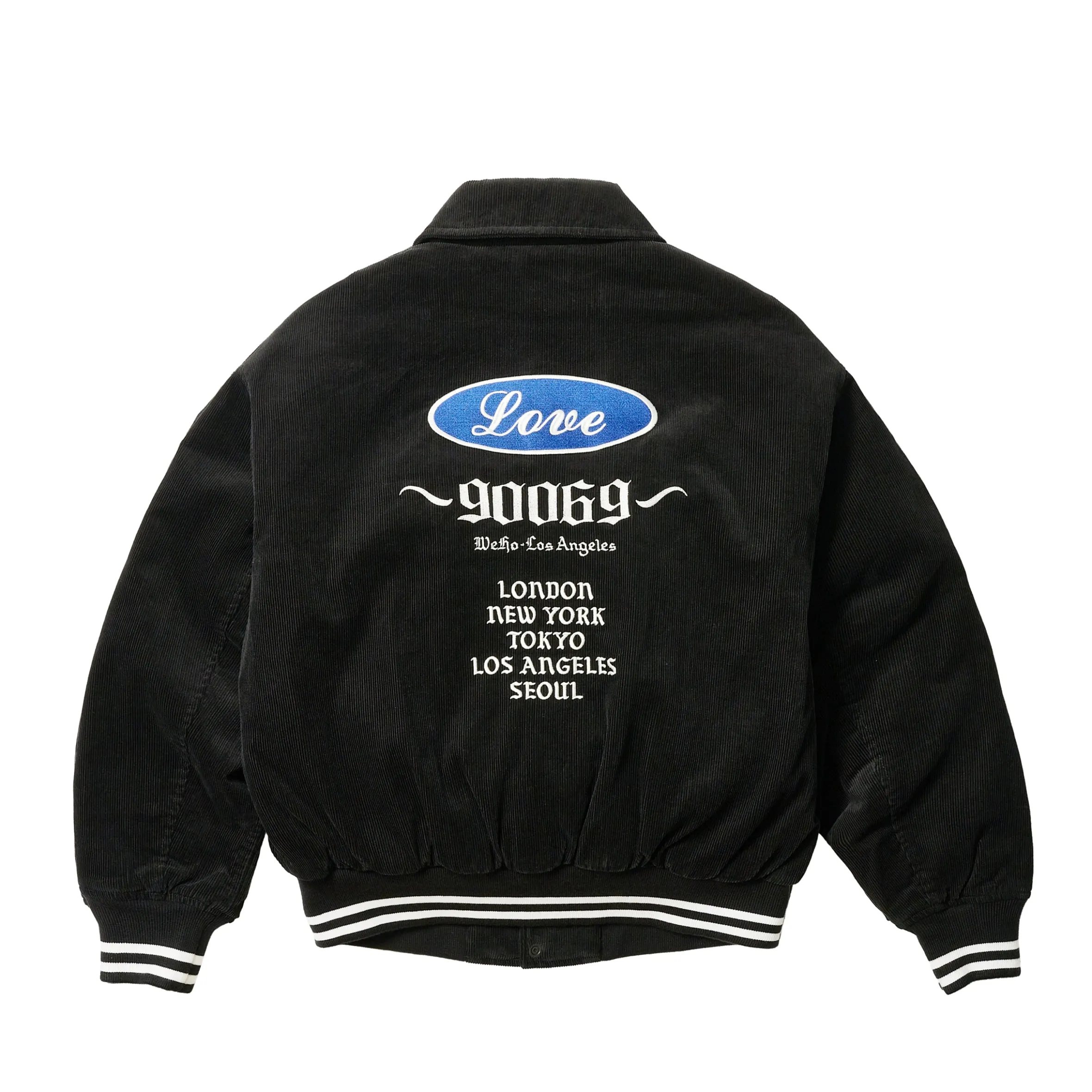 PALACE LOVE VARSITY JACKET BLACK