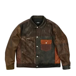 PATCHY LEATHER JACKET MULTI