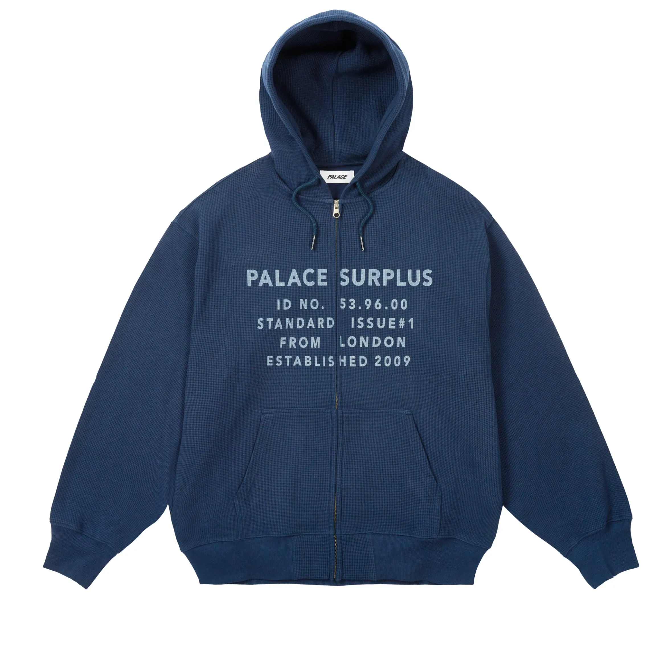 STAMP WAFFLE ZIP HOOD NAVY