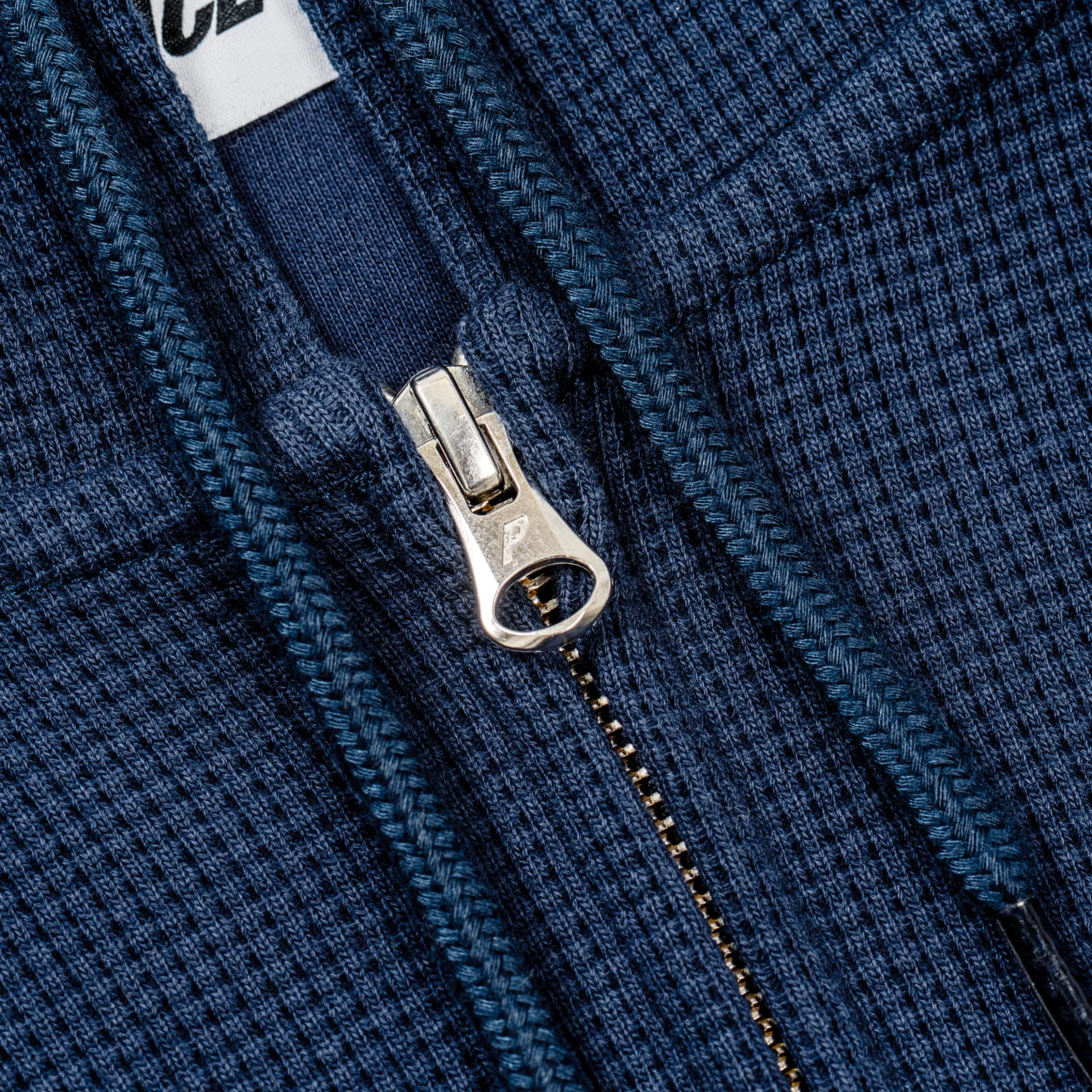 STAMP WAFFLE ZIP HOOD NAVY
