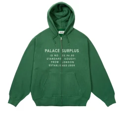 STAMP WAFFLE ZIP HOOD RACEY GREEN