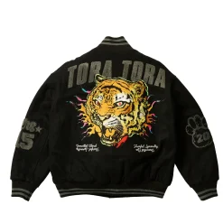 TORA TORA VARSITY JACKET BLACK