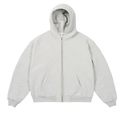 UNISEX ZIP HOOD GREY MARL